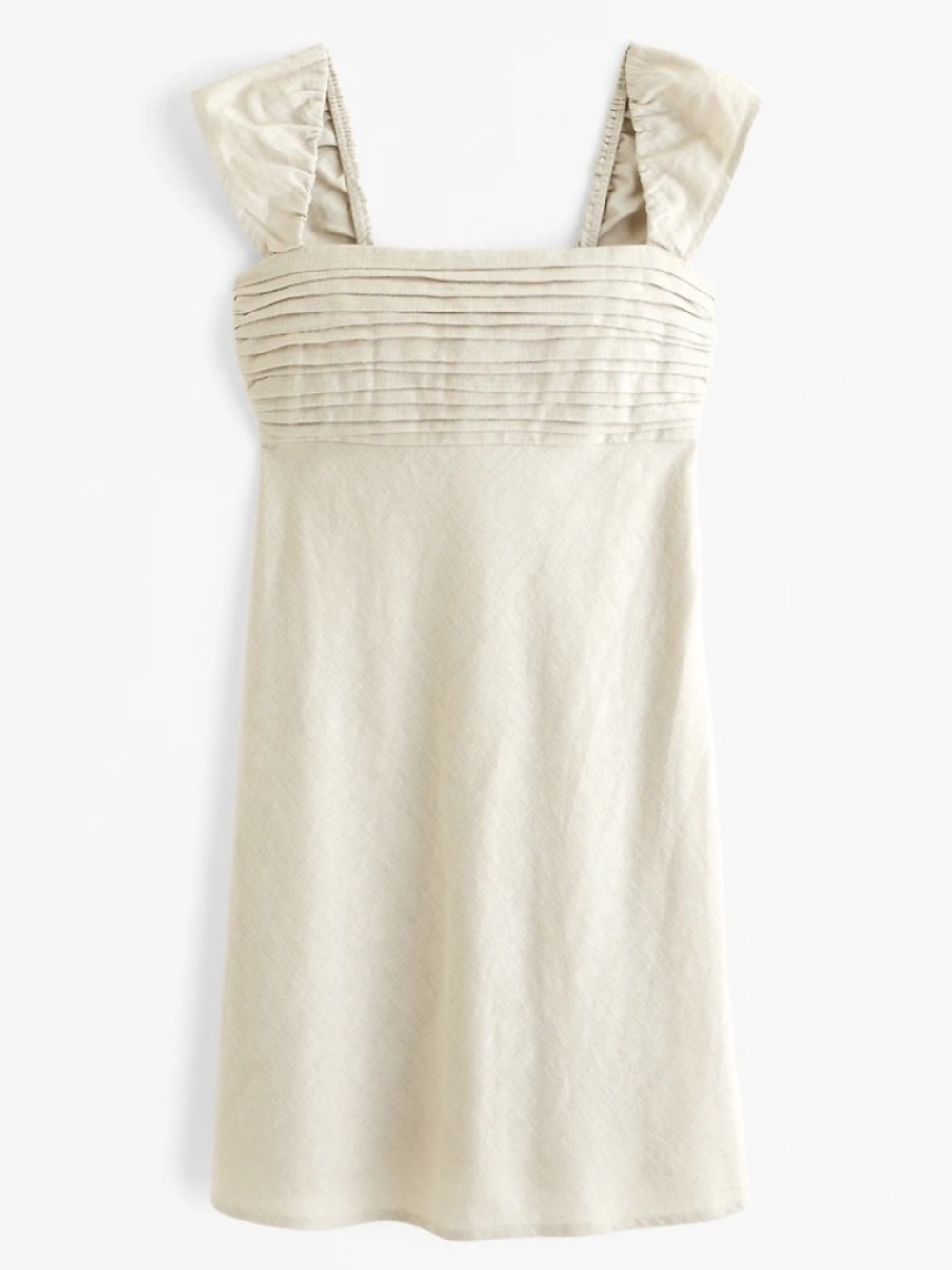 Abercrombie Emerson tan linen cap sleeve Dress